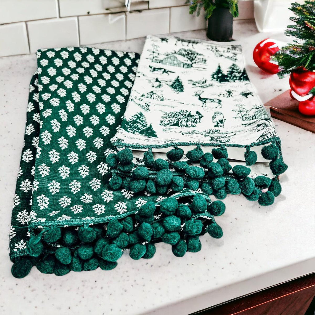 Forest Green Pine Tea Towel Set