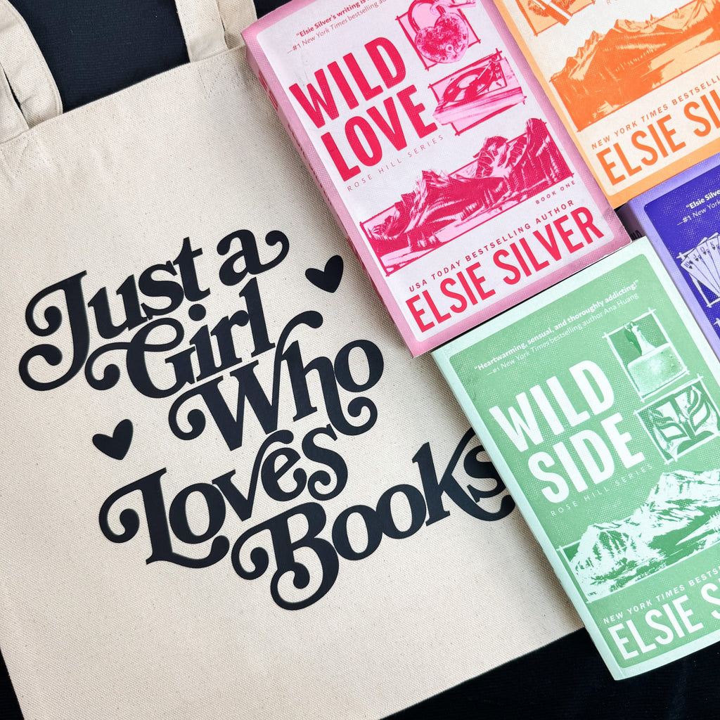 Just a Girl Who Loves Books Canvas Tote Bag | Aesthetic Bookish Bag for Readers and Bibliophiles