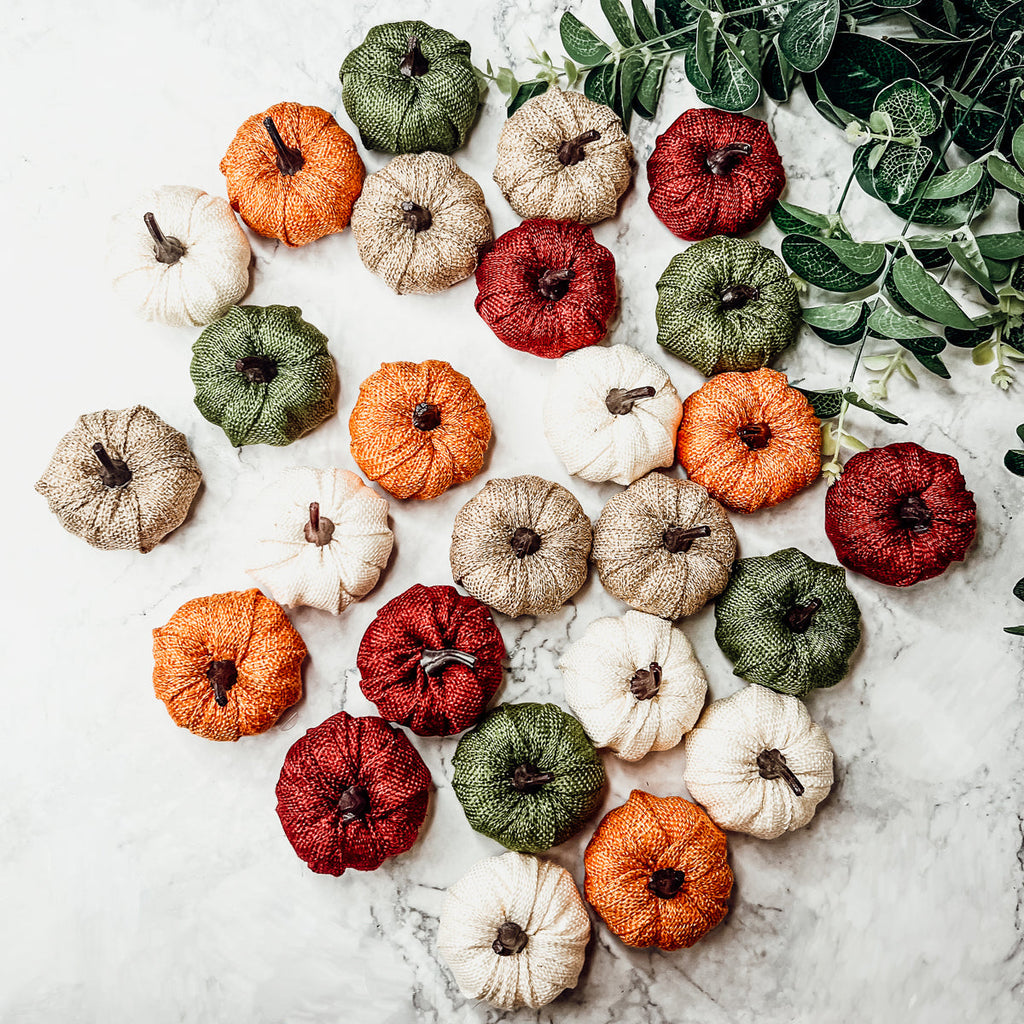 Jute Mini Pumpkins Rustic Fall Decor Set Handmade Jute Cotton Table Accents