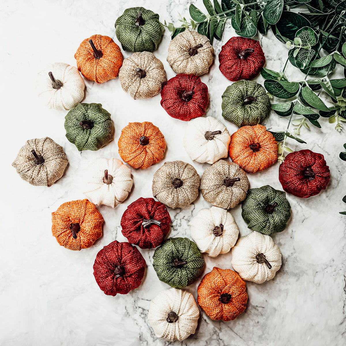 Jute Mini Pumpkins Rustic Fall Decor Set Handmade Jute Cotton Table Accents