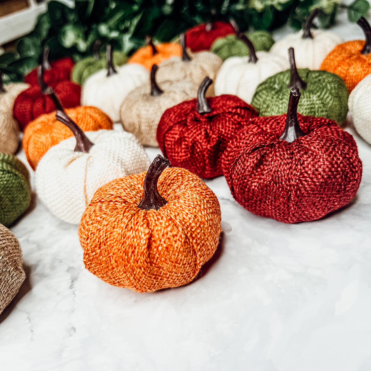 Jute Mini Pumpkins Rustic Fall Decor Set Handmade Jute Cotton Table Accents