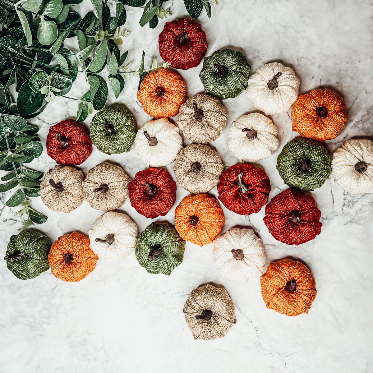 Jute Mini Pumpkins Rustic Fall Decor Set Handmade Jute Cotton Table Accents