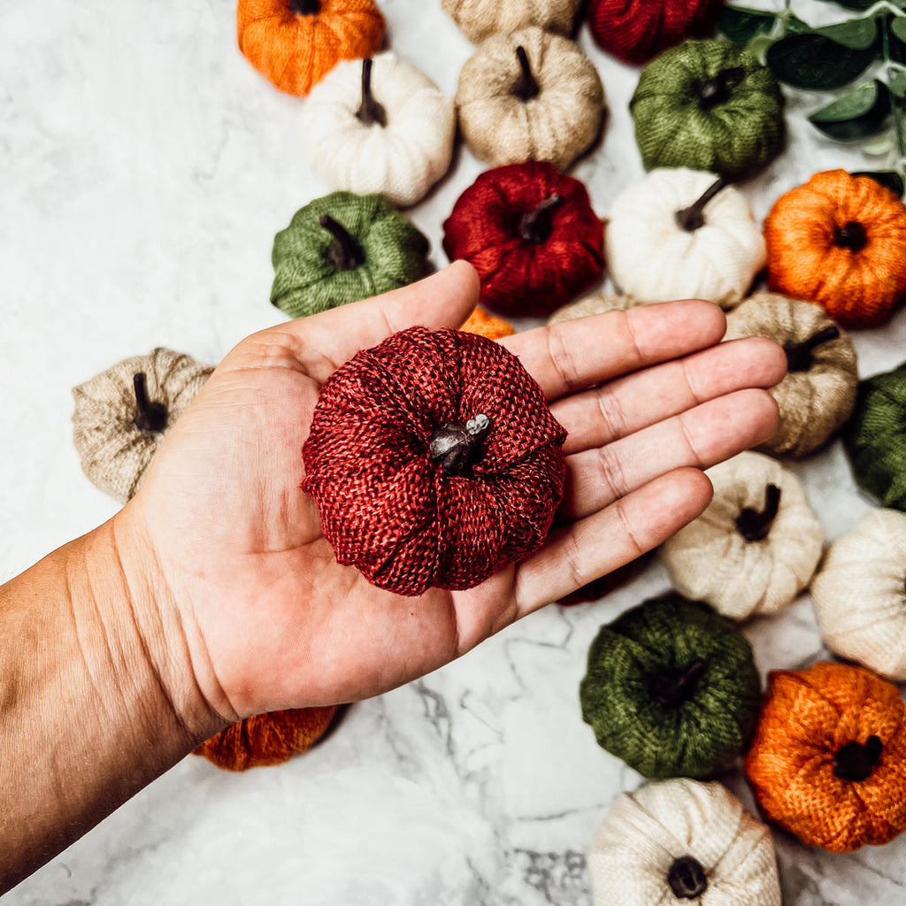 Jute Mini Pumpkins Rustic Fall Decor Set Handmade Jute Cotton Table Accents