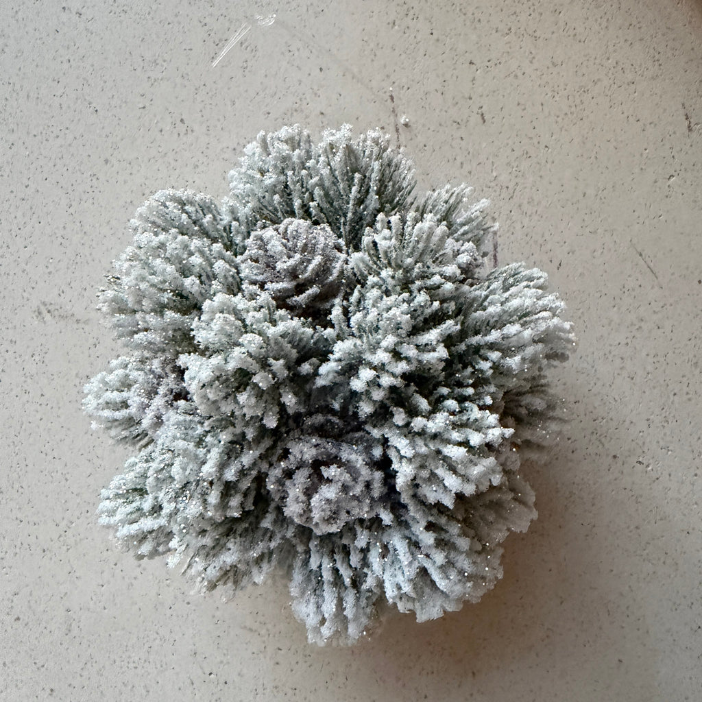 Snowy Pinecone Ball 5.5 Inch - Winter Home Decor