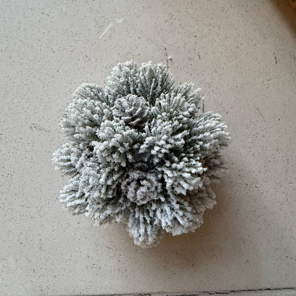 Snowy Pinecone Ball 5.5 Inch - Winter Home Decor