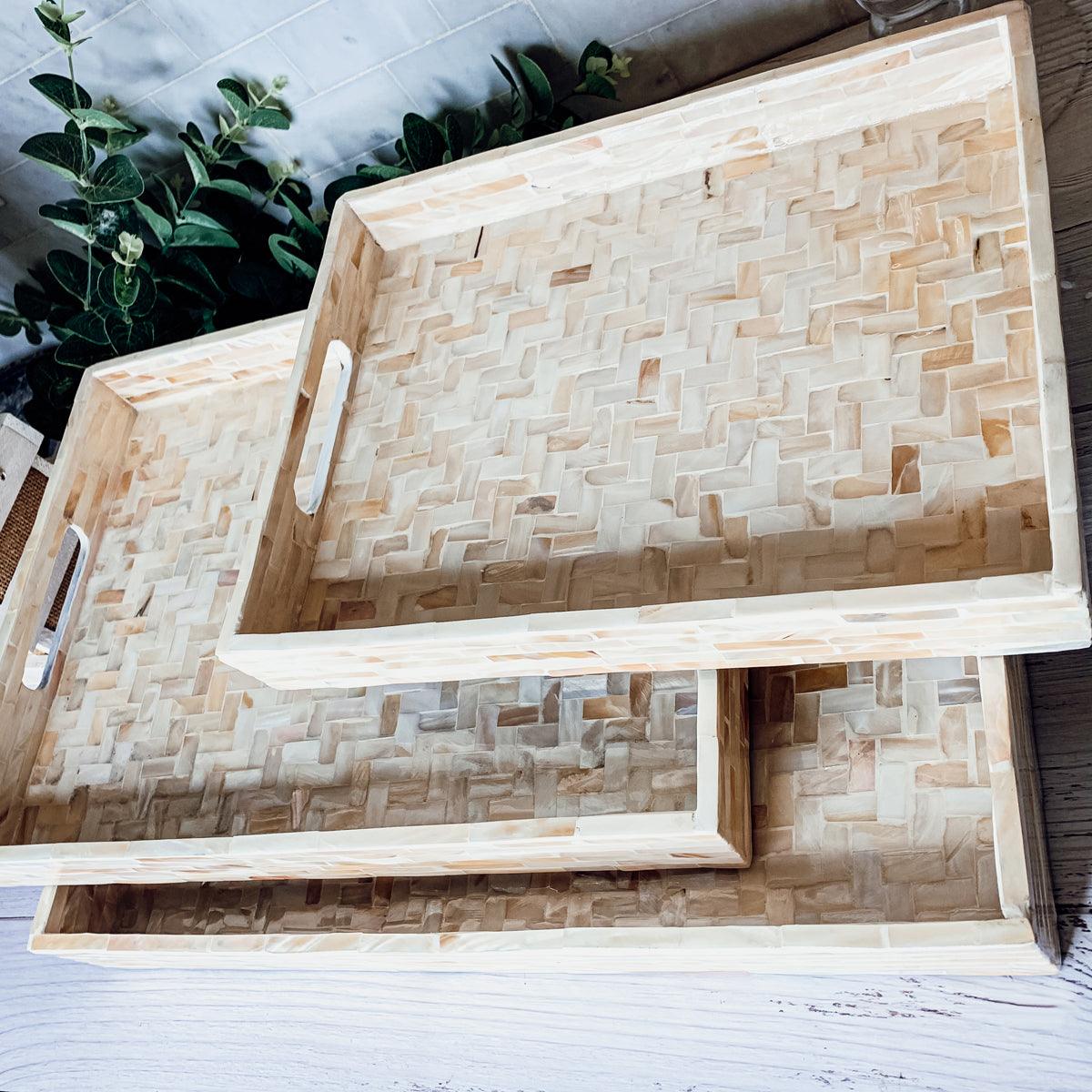 Cream Herringbone