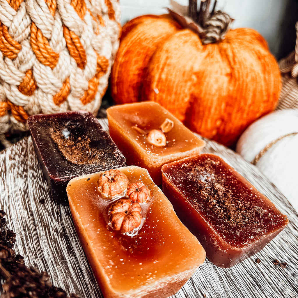 Fall Harvest Natural XL Wax Melts Pack Pumpkin Cranberry Clove Cozy Autumn Scented 4 Extra Large Cubes