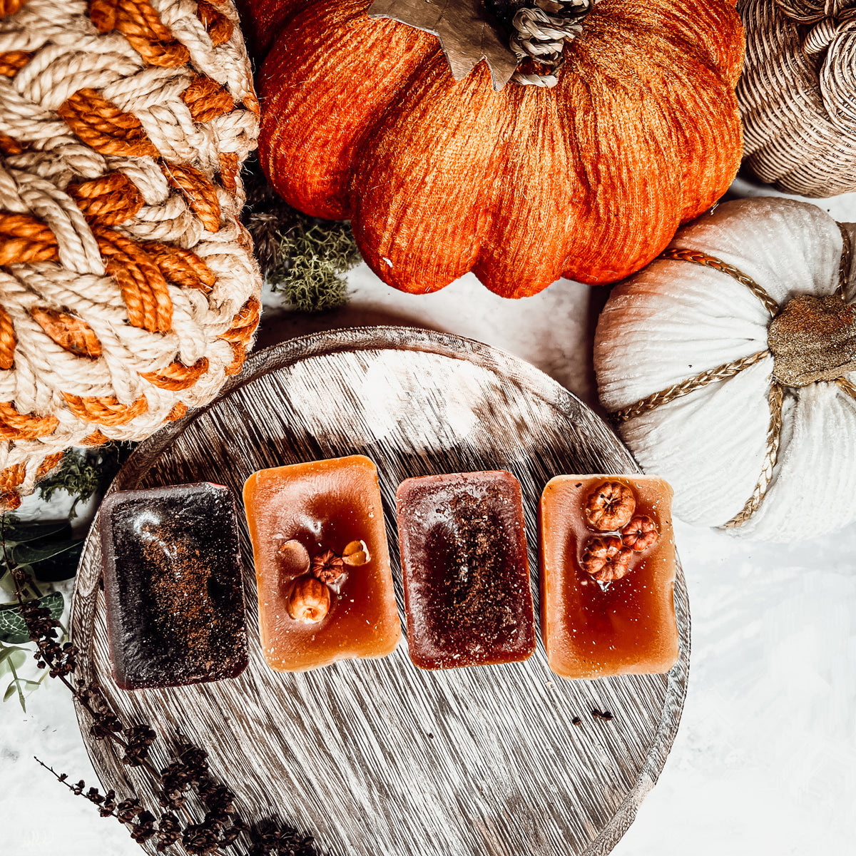 Fall Harvest Natural XL Wax Melts Pack Pumpkin Cranberry Clove Cozy Autumn Scented 4 Extra Large Cubes