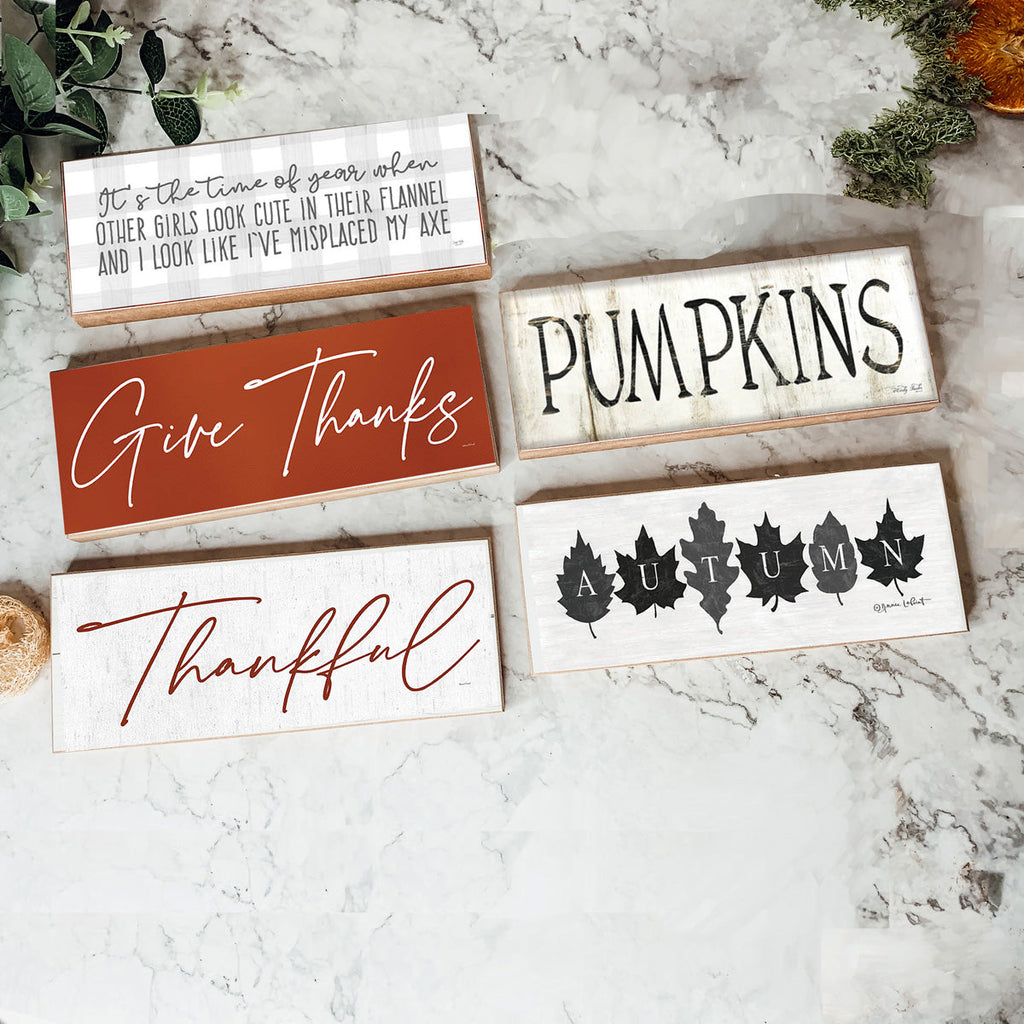 Pumpkins Wood Sign Rustic Fall Halloween Tabletop Shelf Mantel Decor 10x4x1