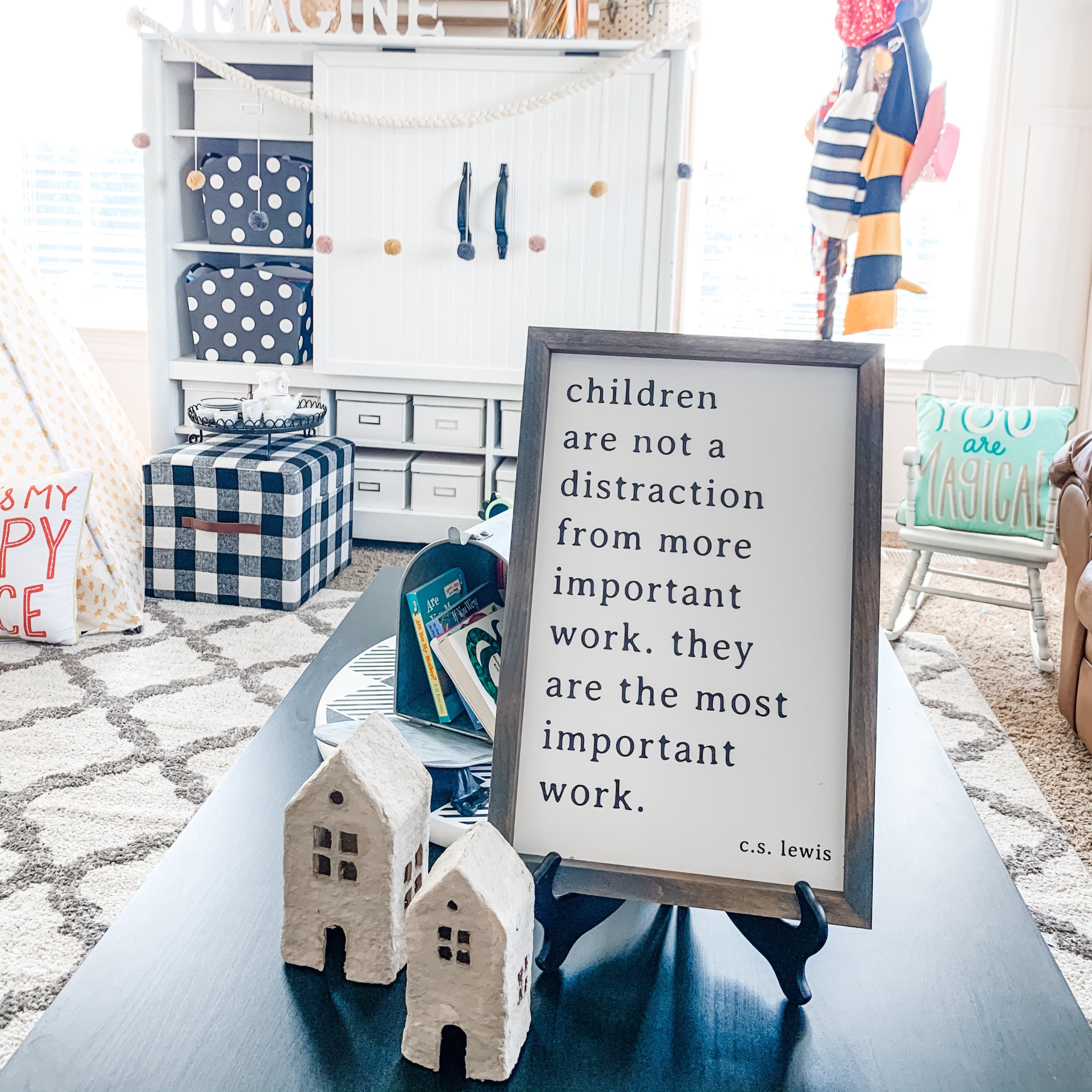 Children Are... The Most Important Work Framed Saying
