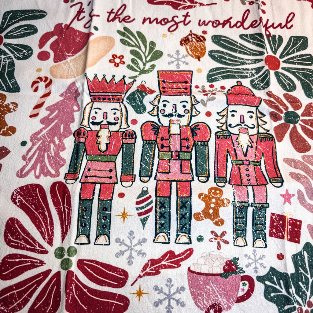 Boho Floral Nutcracker Kitchen Towel
