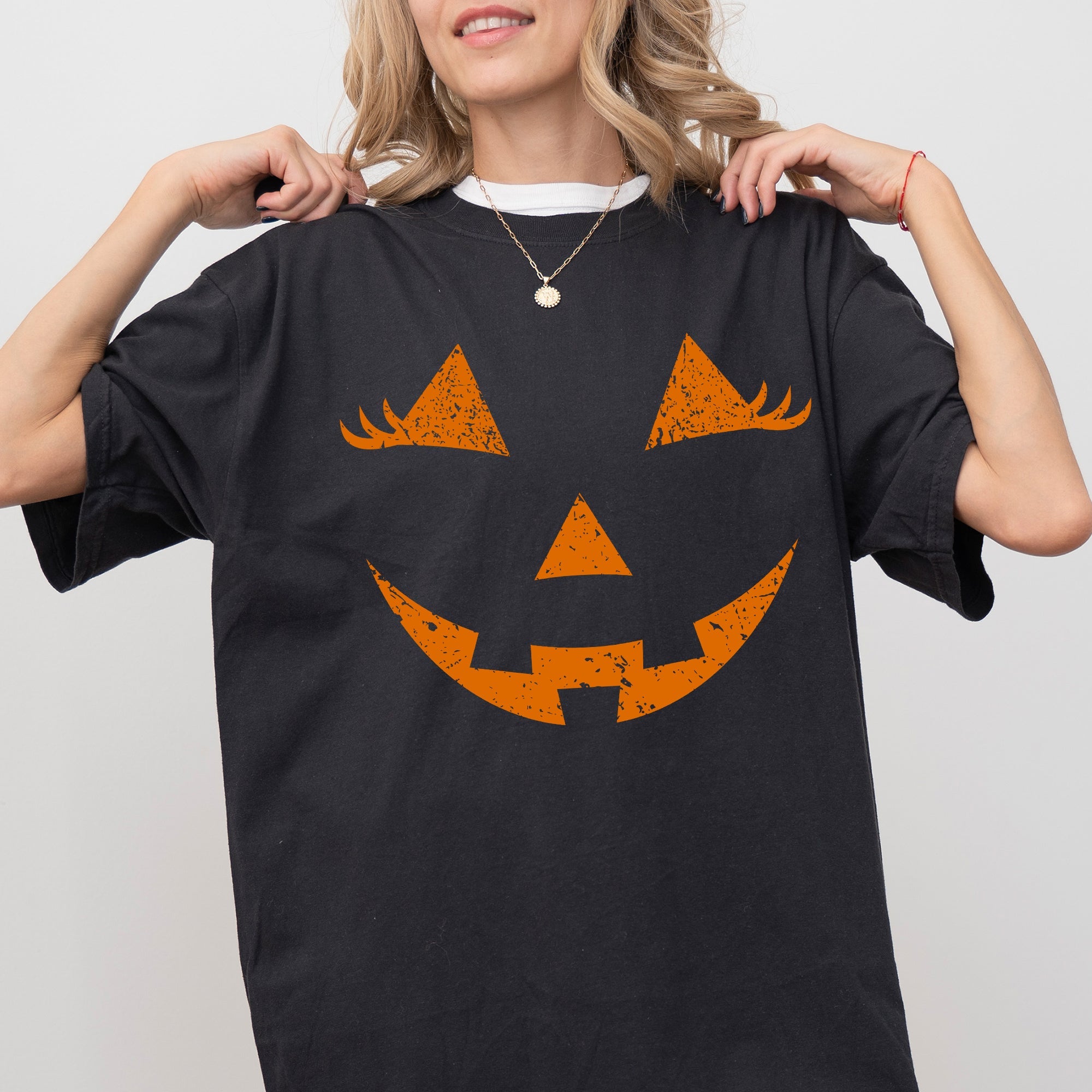 Jack-O-Lantern Girl Pumpkin Witch Halloween Spooky Trick Or Treat Costume Graphic Comfort Colors Tee