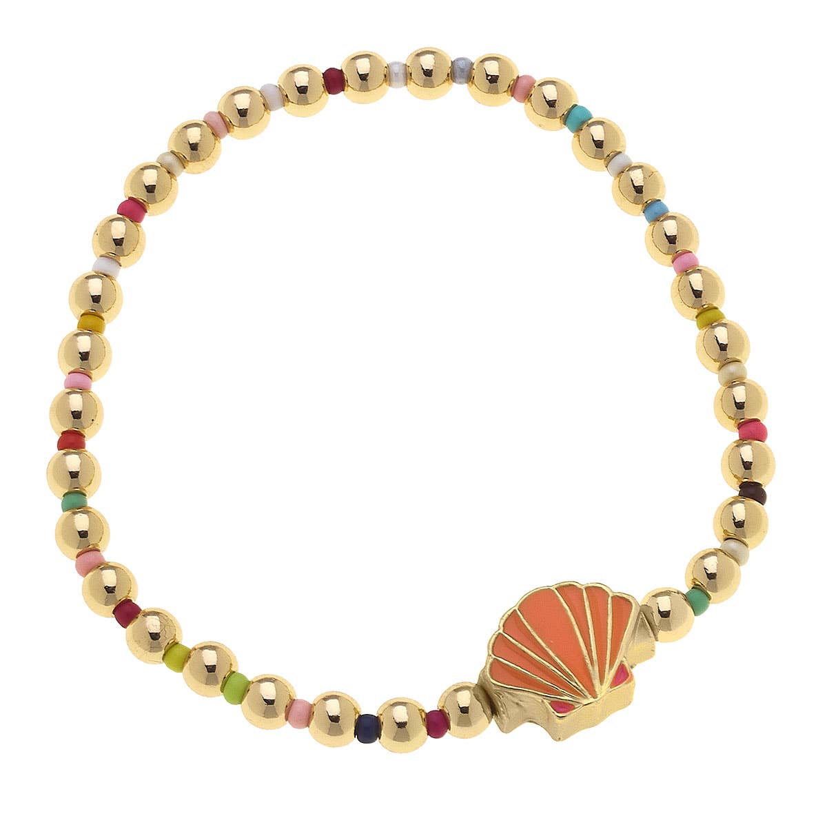 Kids Roxy Rainbow Beaded Children’s Bracelet with Cute Charm | Watermelon or Seashell