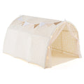 Kids Dream Bed Tent Twin Bunk Bed with Glow in the Dark Stars and Lights-Gray