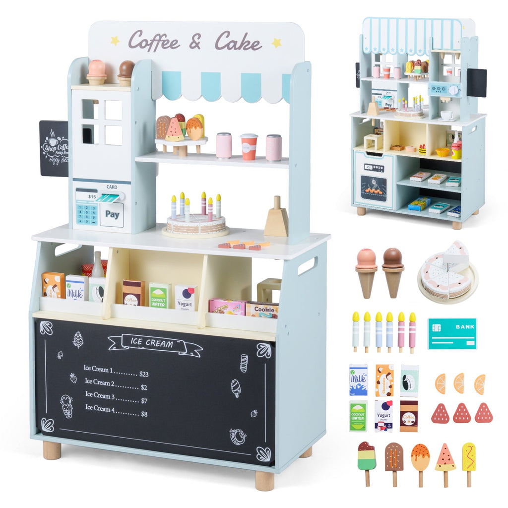 Kids Ice Cream Shop Playset with 27 Accessories - Ages 3+