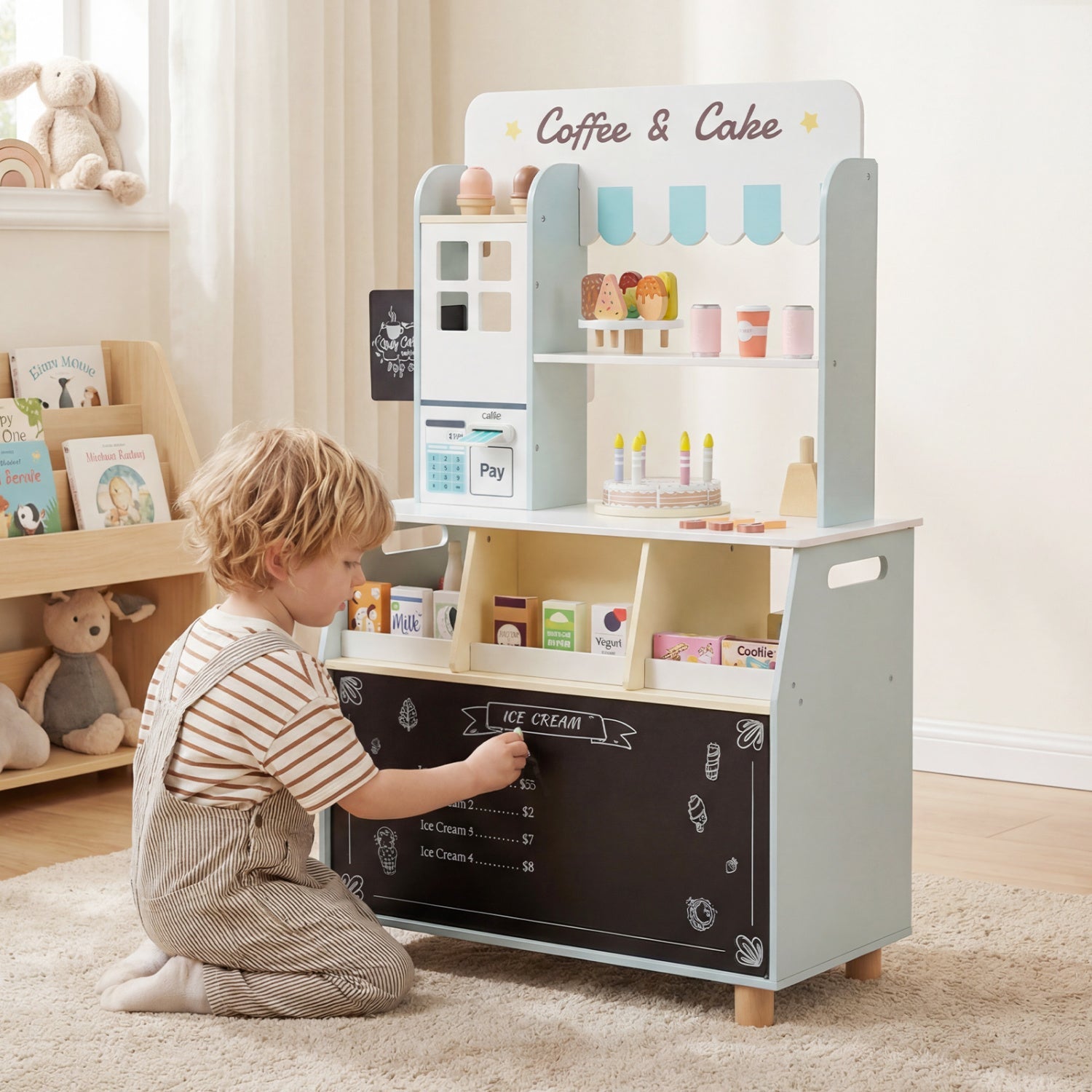 Kids Ice Cream Shop Playset with 27 Accessories - Ages 3+