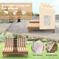 Kids Patio Lounge Chair with Cup Holders and Awning