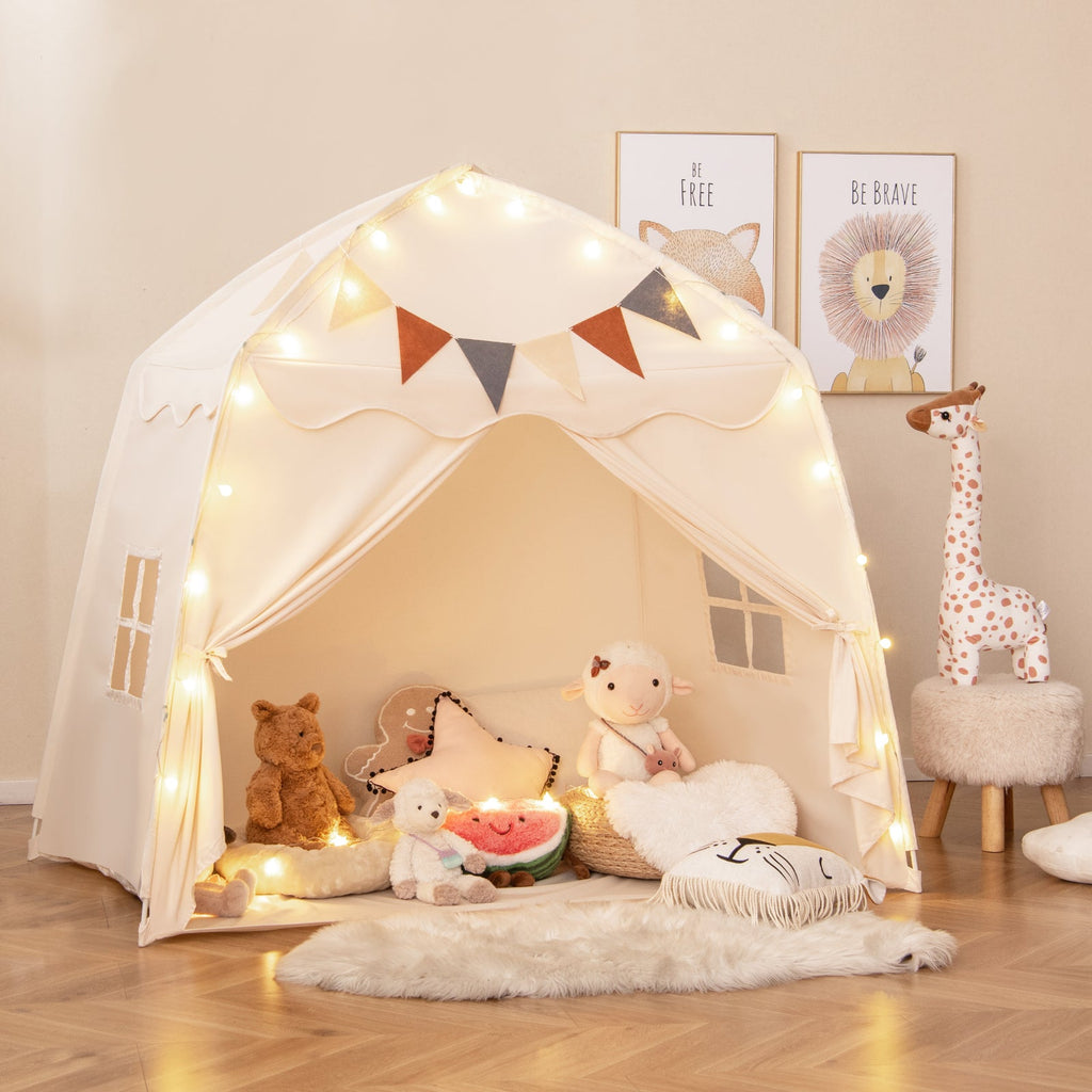 Kids Play Tent Bed Tent with String Lights Extra Large Playhouse Tent
