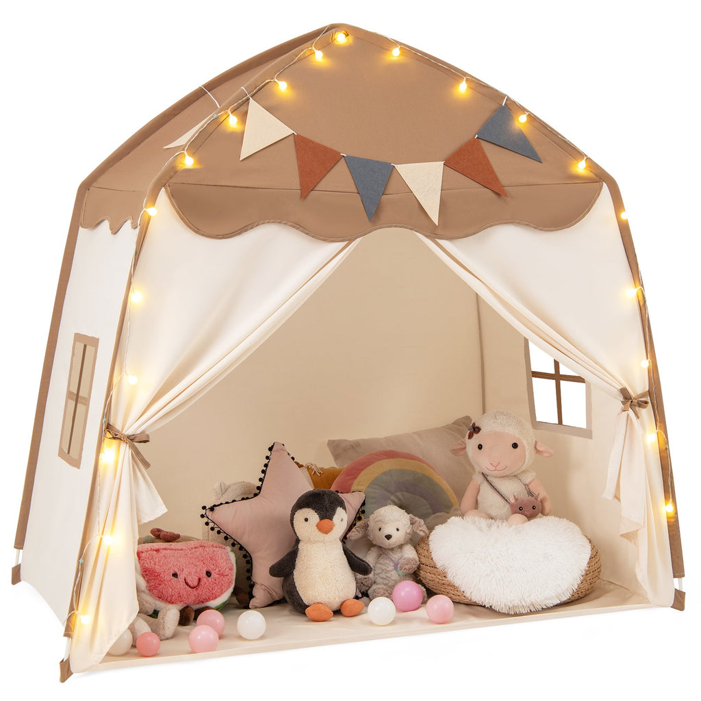 Kids Play Tent Bed Tent with String Lights Extra Large Playhouse Tent