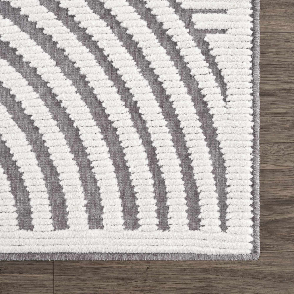Deron Gray Rainbow Washable Rug