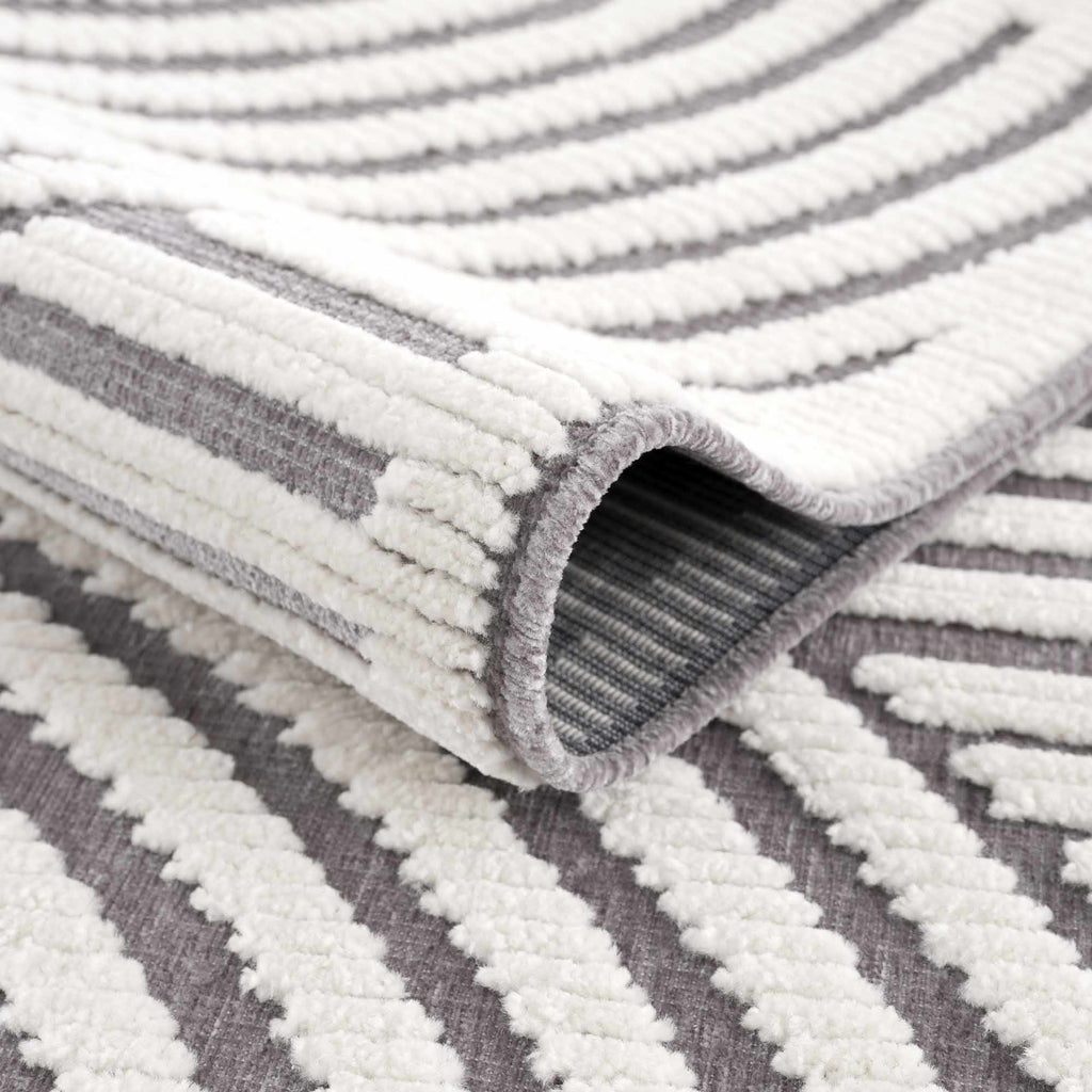 Deron Gray Rainbow Washable Rug