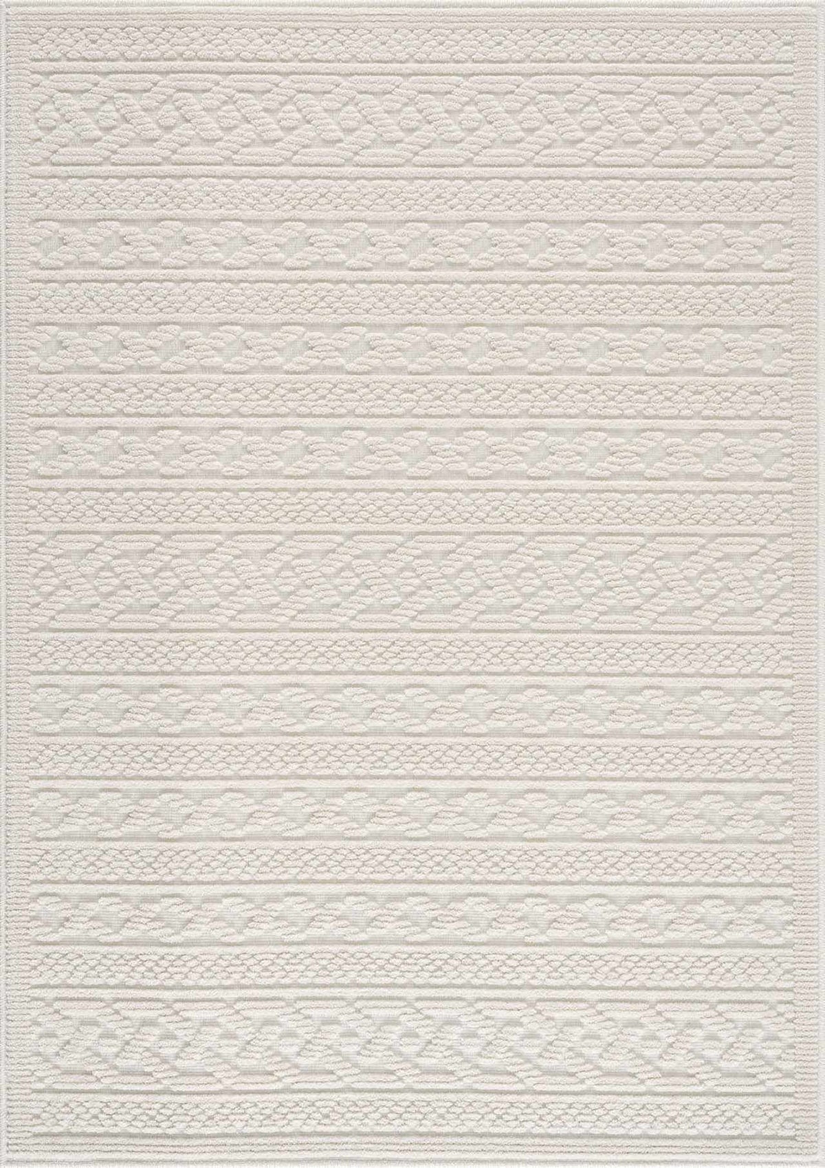 Fadey White 3D Washable Rug