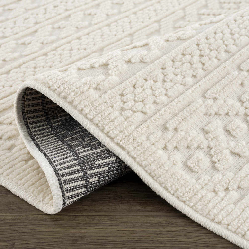 Fadey White 3D Washable Rug