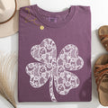 Lace Coquette Shamrock Clover Lucky Leprechaun St Patrick's Day Comfort Colors Tee