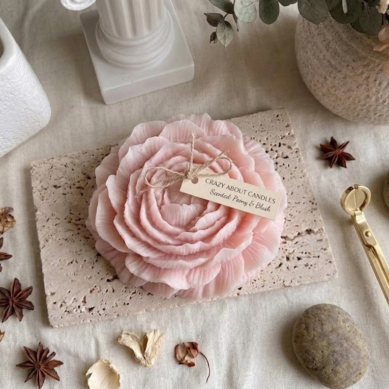 Large Peony Soy Wax Candle