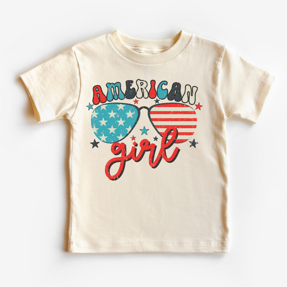 Retro American Girl 4th Of July Shirt - July 4th Kids & Adult Tee