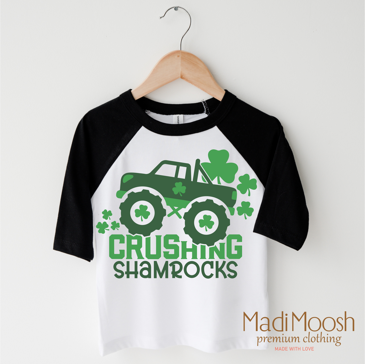Crushing Shamrocks St. Patrick's Day Shirt - Monster Truck St. Patrick's Day Tee