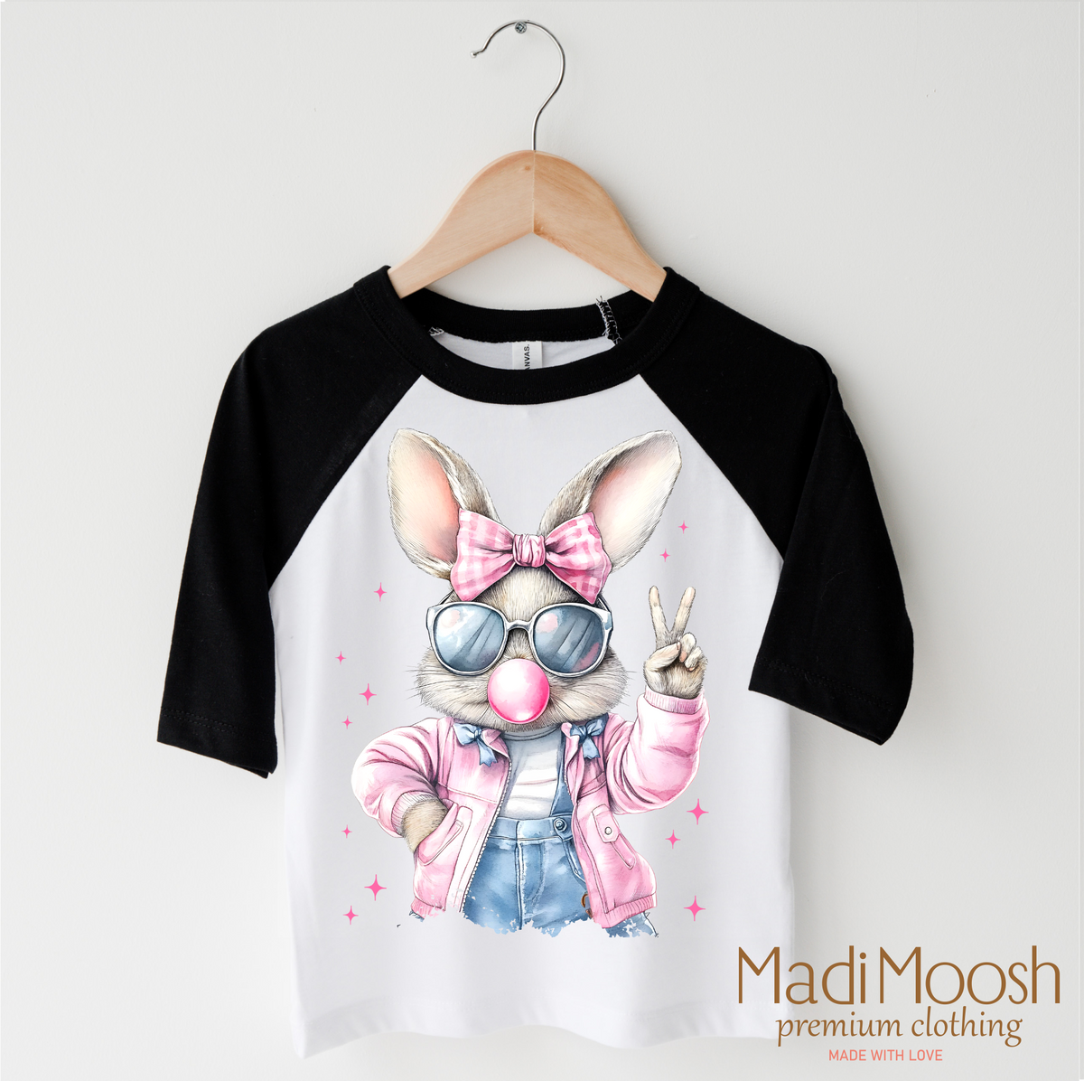 Eater Bunny Blowing Bubbles Shirt - Kids Retro Easter Bunny Tee