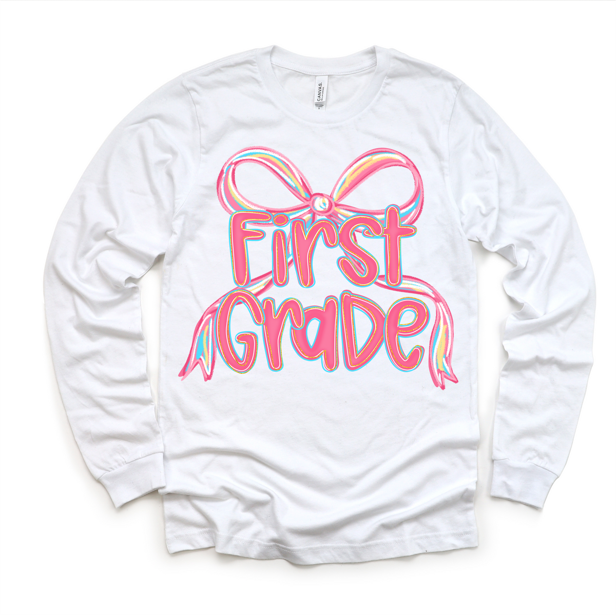 Girls 1st Grade Bow Back To School Shirt - First Day Of School Tee