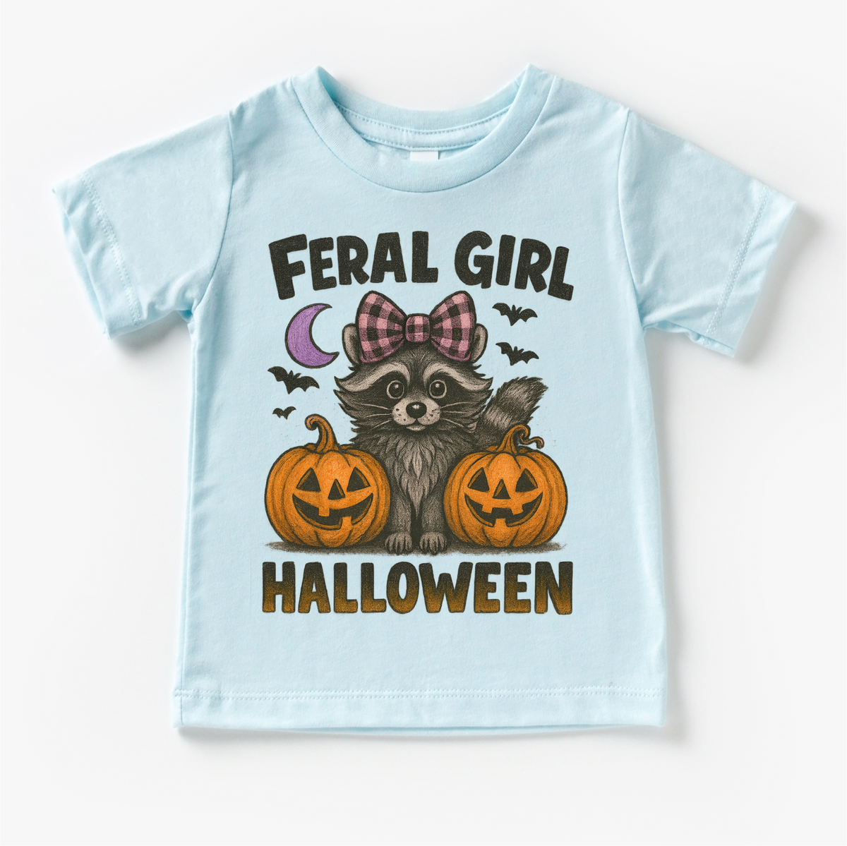 Feral Girl Halloween Shirt - Halloween Raccoon Tee