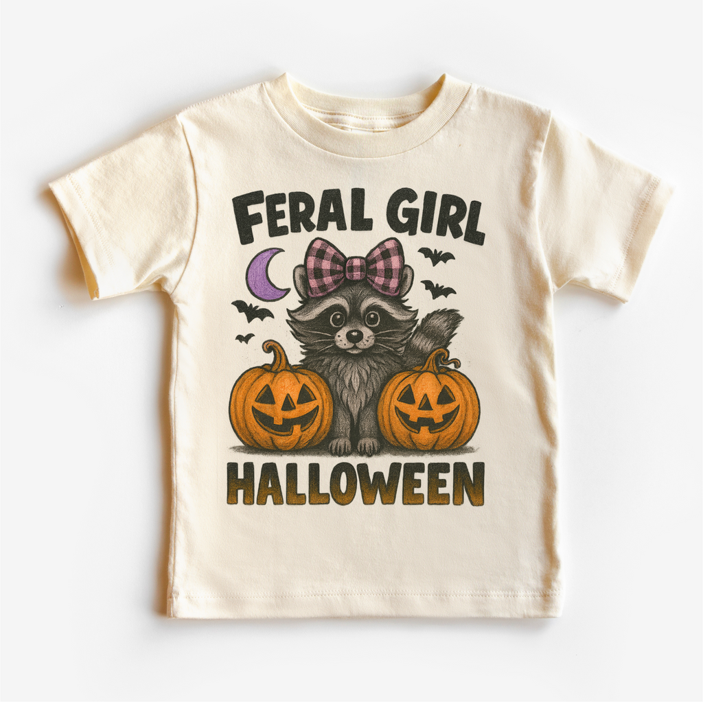 Feral Girl Halloween Shirt - Halloween Raccoon Tee