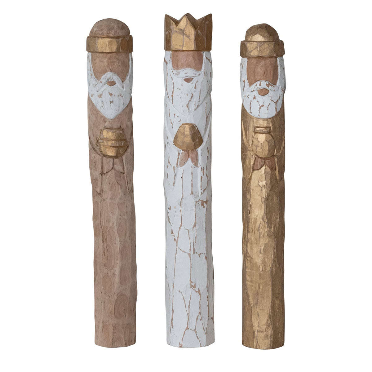 Hand-Carved Mango Wood Wisemen – Set of 3