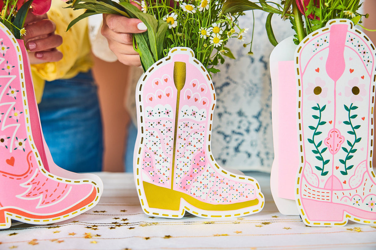 Boot Scoot Blooms Pop-Up Vase Slip Covers (set of 3)