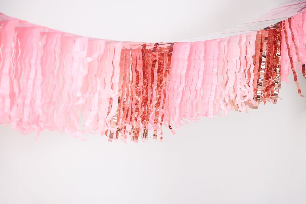 Pretty in Pink Fringe Canopy Banners (Set of 2)