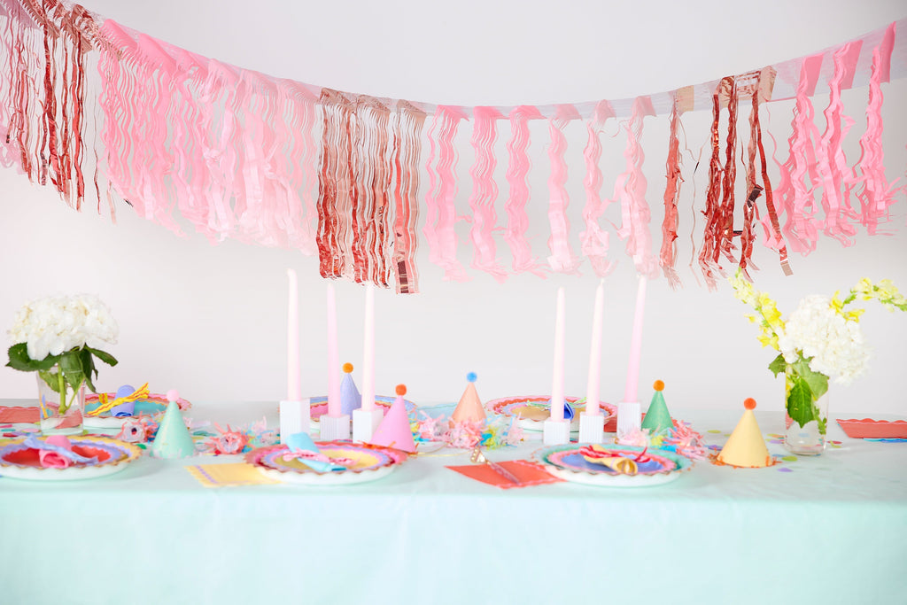 Pretty in Pink Fringe Canopy Banners (Set of 2)