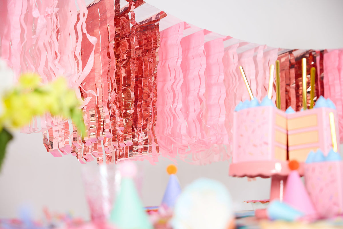 Pretty in Pink Fringe Canopy Banners (Set of 2)