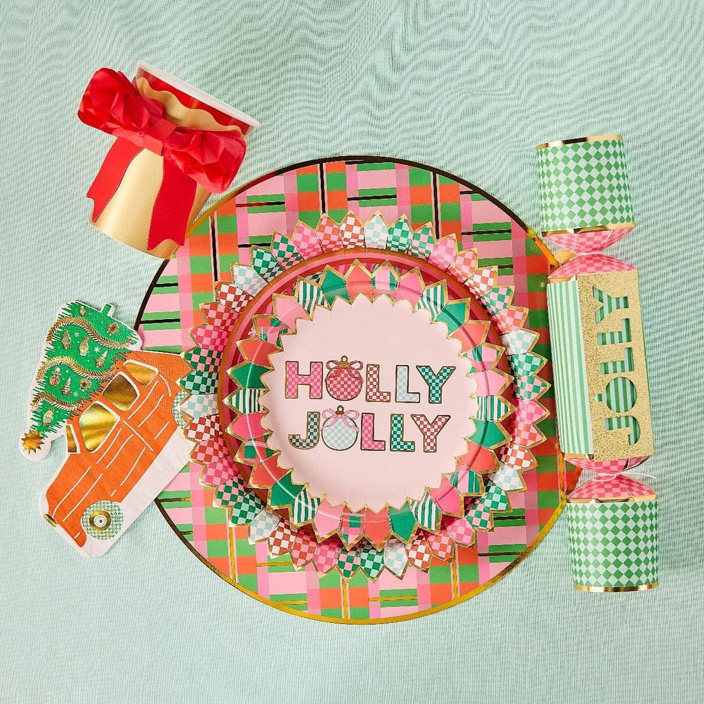 Holly Jolly Christmas Dessert Plates (10 count)
