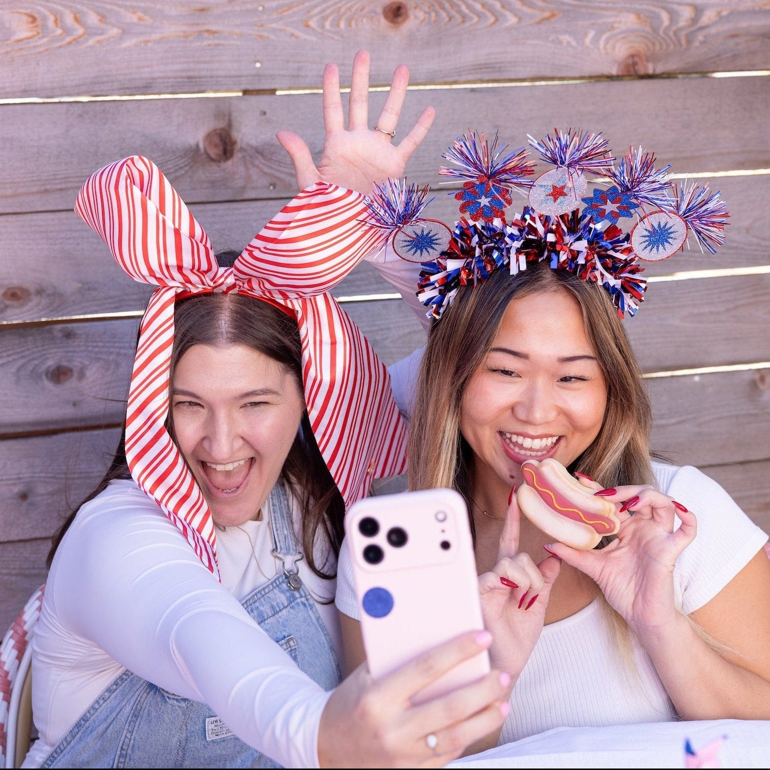 Sweetheart Stripes Jumbo Bow Headband (Single or Set of 4)