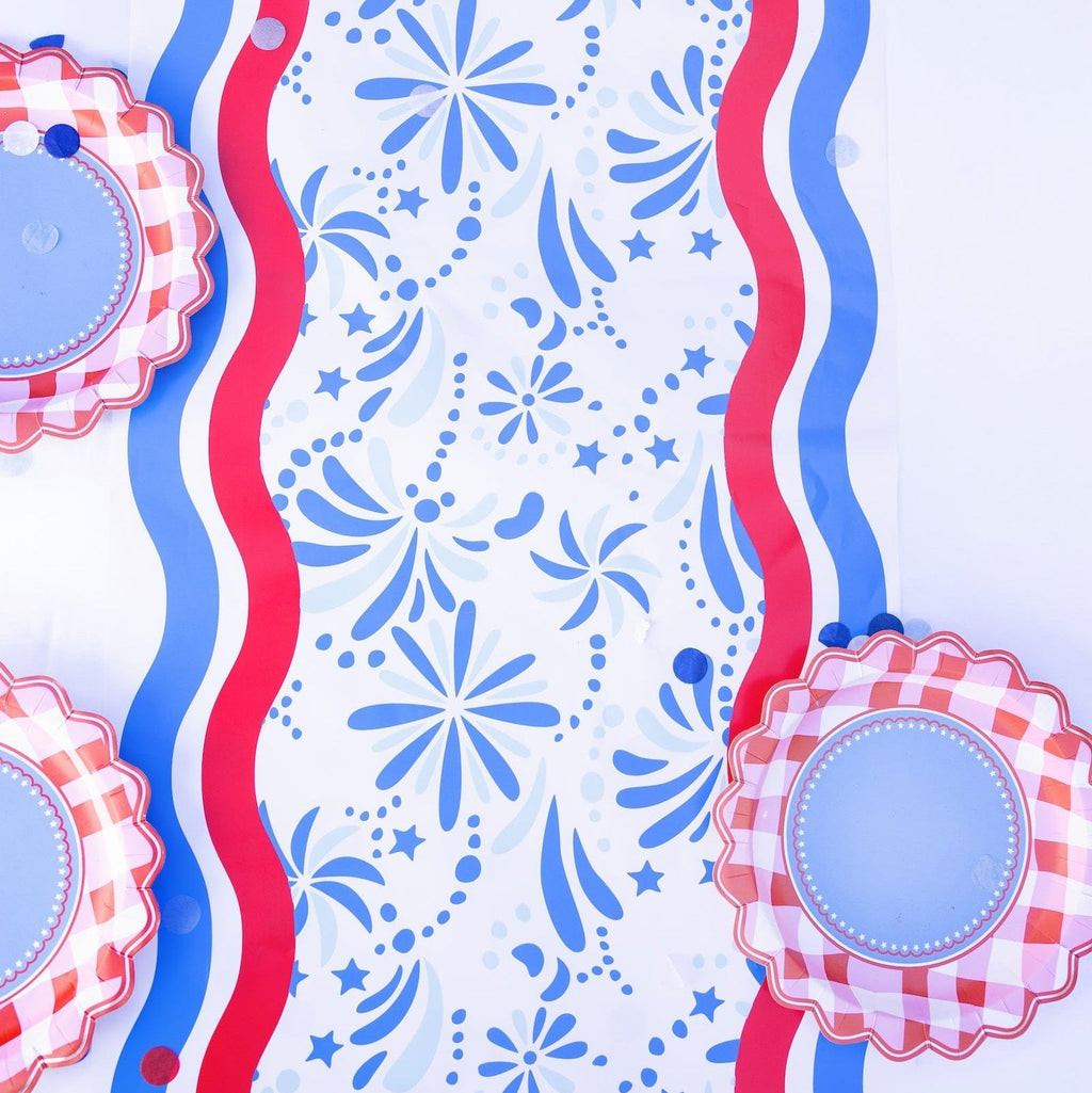 Star Spangled Spark Paper Table Runner (25 ft, cut to fit)
