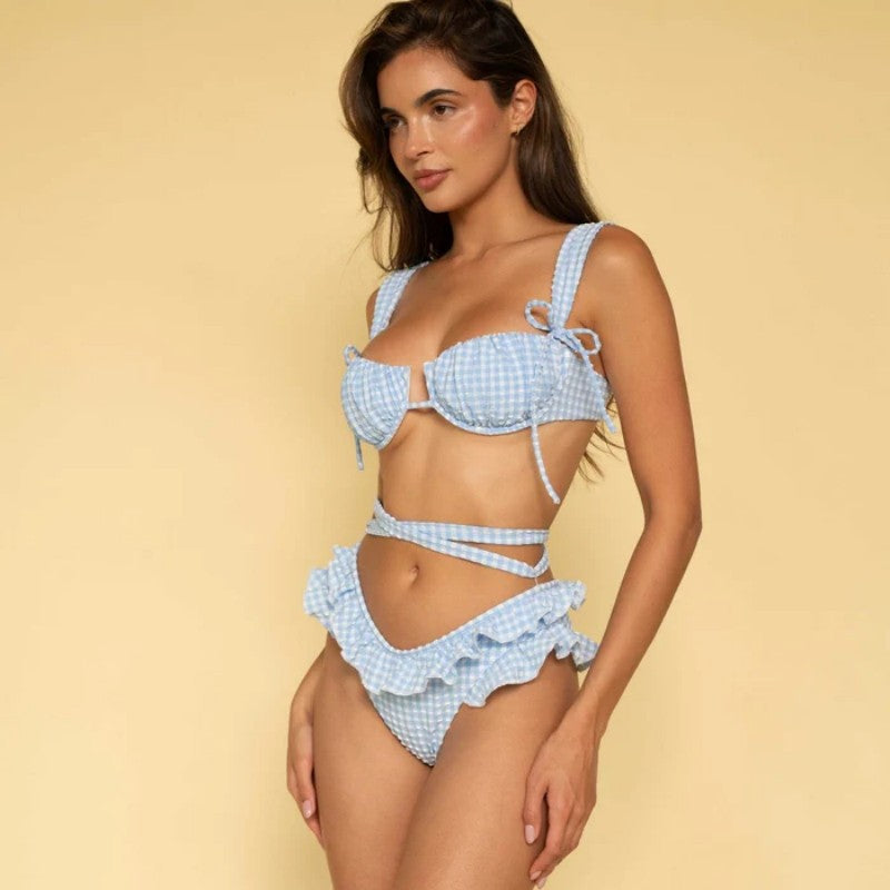 Women's Two Piece Swimsuit Vintage Polka Dot Underwire Push Up Sexy Bikini
