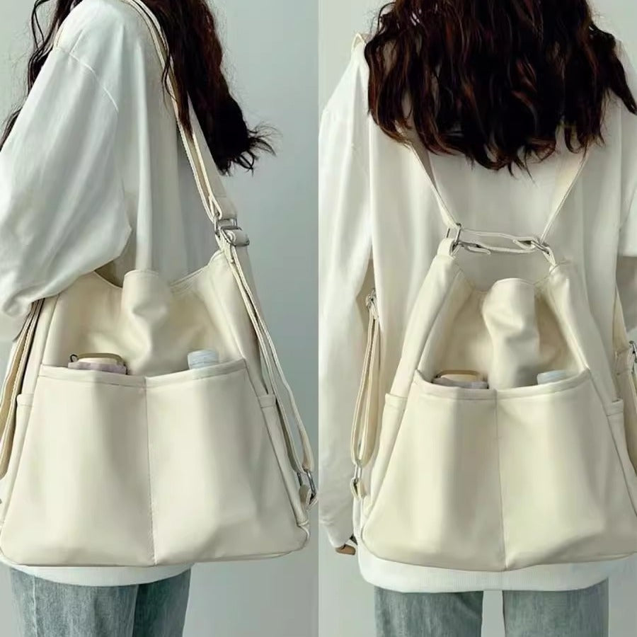 Soft pu backpack purse, women's large capacity three-purpose backpack, commuter tote bag, multifunctional backpack crossbody