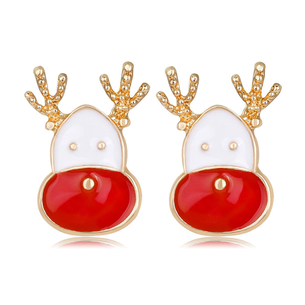 Christmas Snowflake Elk Earrings for Girls