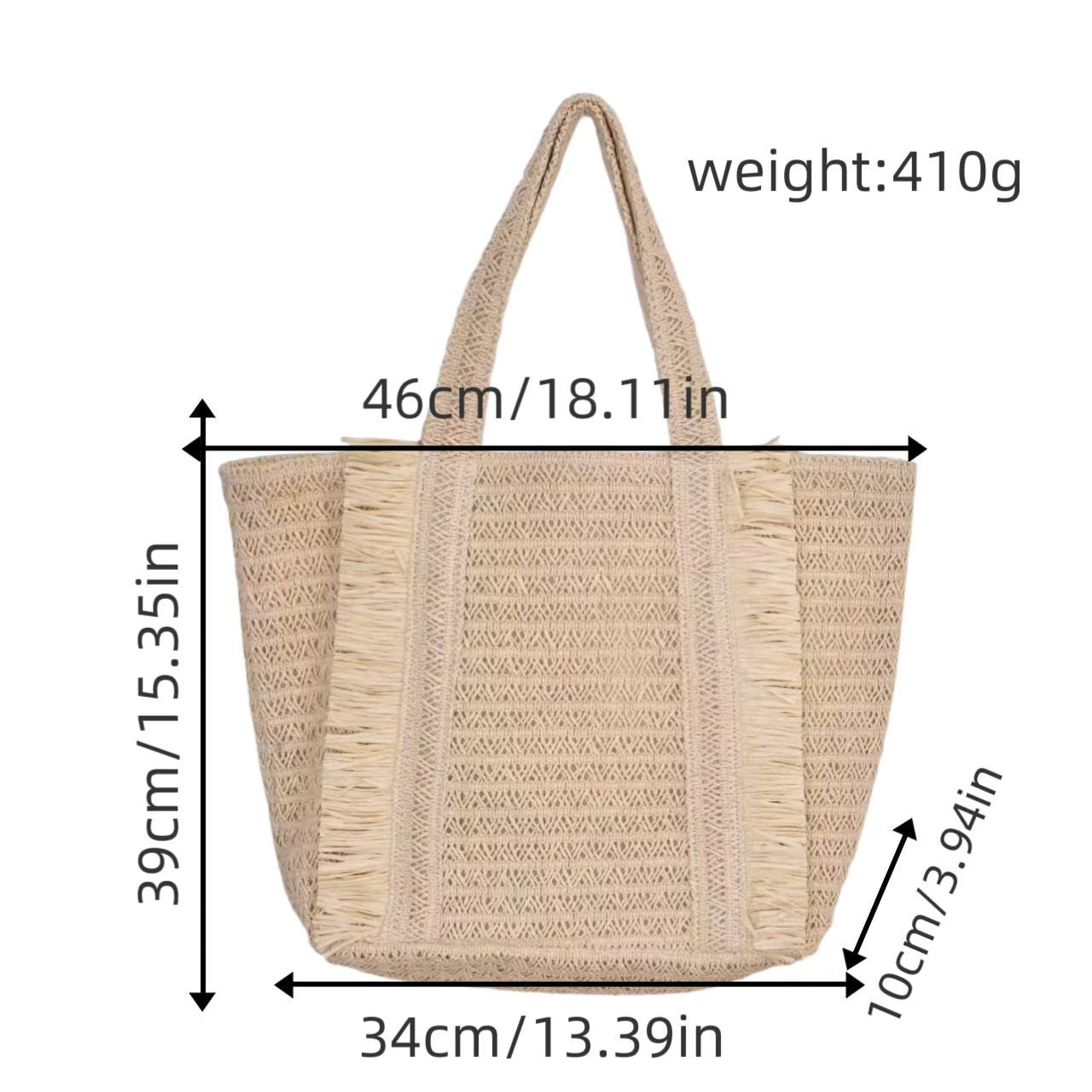 Handwoven Straw Beach Tote – Women’s Vacation Shoulder Bag, Large Capacity Woven Purse