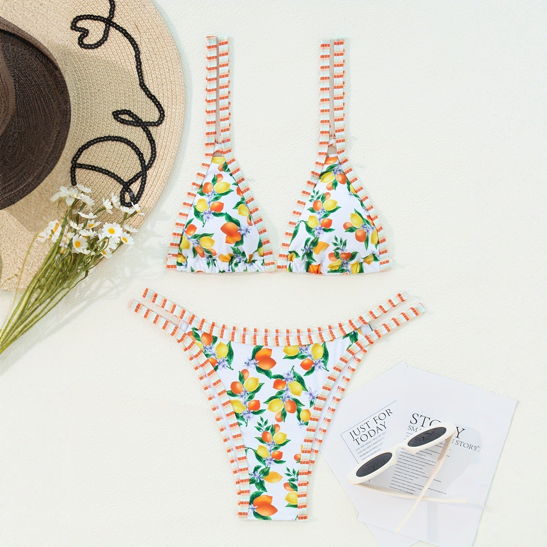 Sexy Printed Bikini Triangle Two Piece Swimsuit Set