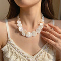 Seaside Beach Vacation Style Beaded Pearl Clavicle Necklace