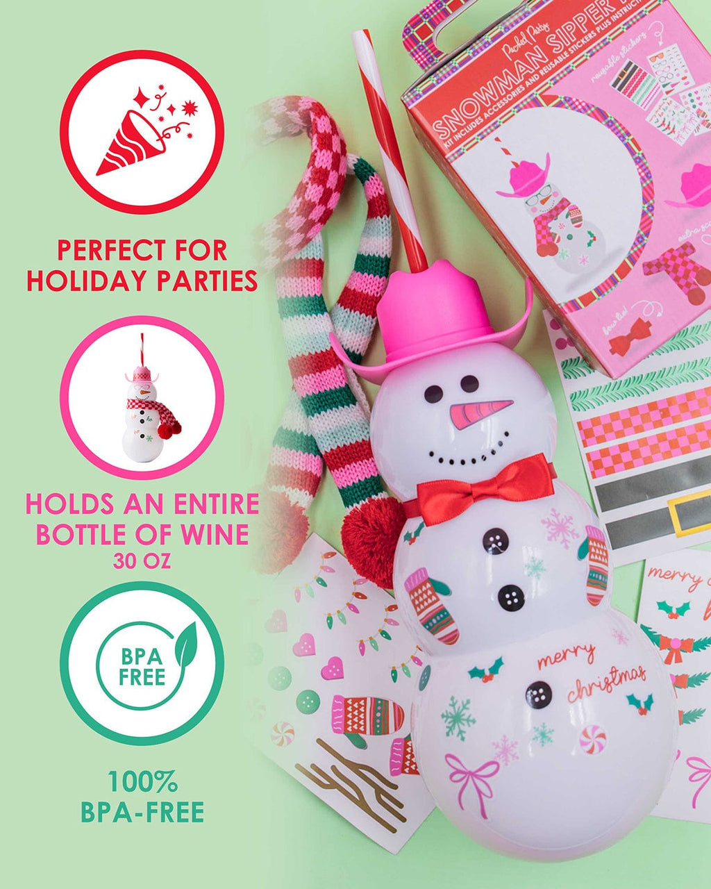 Snowman Sipper & Customizable Accessories